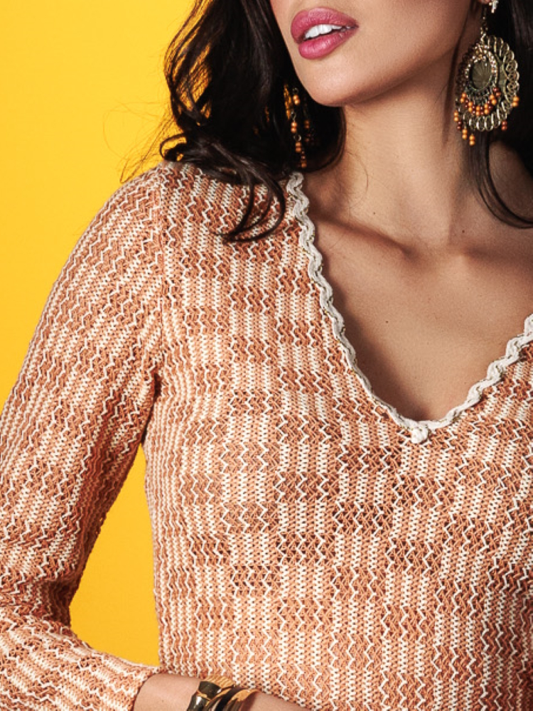 Φόρεμα Maxi Crochet "V" με Ανοίγματα-
