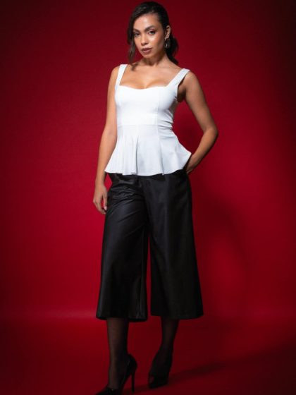 Παντελόνι Ζιπ-Κιλότ Leather Faux